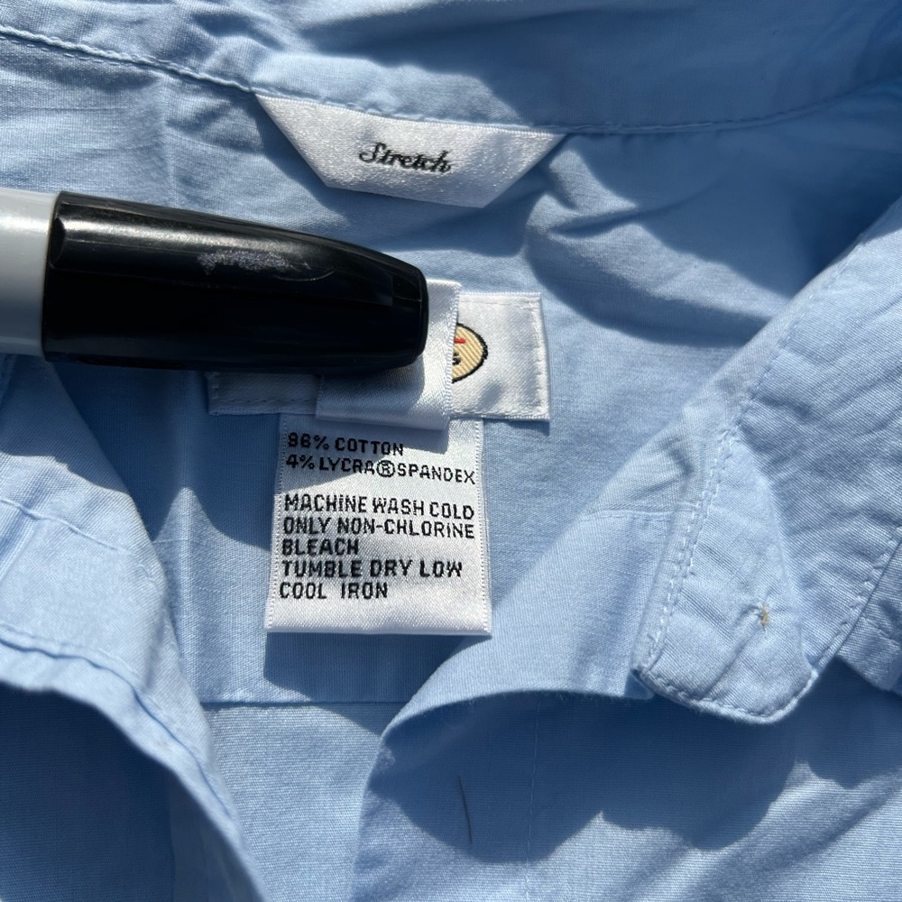 Talbots blue button up. - Picture 3 of 6
